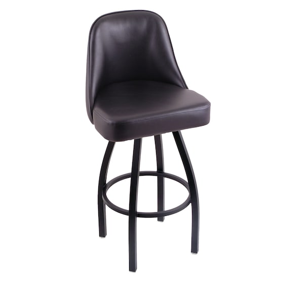 Grizzly 36" Swivel Bar Stool, Black Wrinkle, Black Vinyl Seat